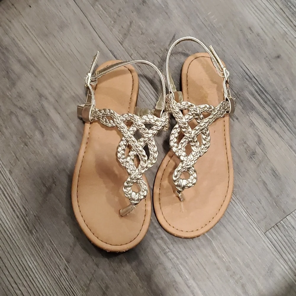 Cat & Jack Gold Rope Sandals Size 1